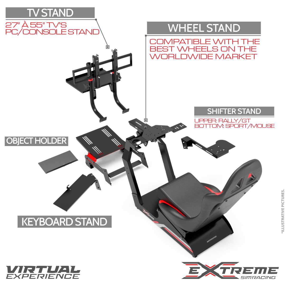 Sim Racing Cockpit Virtual Experience 3.0 Full Accessories
